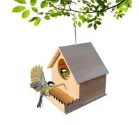 Parakeet Nesting Box - Wood Bird House | Bird Nesting House | Wood Bird Nest Breeding Box | Ventilated with Perch Feeder Warm Breeding Habitat for Hummingbird Orchard Garden Parrot Cockatiel