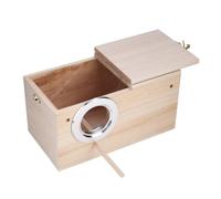 Parakeet Nesting Box, Wood Bird Nest House Breeding Box for Cage Parakeet Cage with Stand for Budgerigars Psittacula Agapornis 9.6 x 5.1 x 5.1in (left opening)