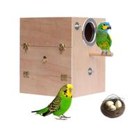 Parakeet Nesting Box - Wooden Breeding Shelter, Bird Mating Box | Hanger Hosting Love Cage, Natural Hut for Cockatiel Pigeons Parrots