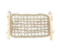 Parakeet Perch - Large 31.5x20cm Play Platfoorm, Natural Grass Timber Design, Bird Ladder Bridge with Hanging Support | Interactive Toy for Training and Feeding Budgiie Finch Canary Pets Lovebird