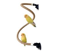 Parakeet Perch - Rope 100 cm | Parrot Perch with Suction Cup | Spiral Climbing Travel Pole | Flexible Lightweight Hanging Bird Stand for Training, Trips and Daily Cage Use
