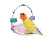 Parakeet Perch, Rotating Interactive Rings, Bird Perch with Enrichment Toys, Resting Perches with Training Feature, Bird Accessories, Climbing Exploring Training for Cockatiel Lovebird Macaw
