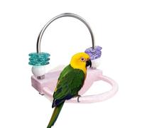 Parakeet Perch, Rotating Rings Enrichment, Bird Resting Perch with Robust Grip, Fun Climbing and Exploring Toy for Cockatiel, Lovebird, Macaw, and Small to Medium Birds, Promotes Activity