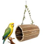 Parakeet Perch Swing - Wooden Cage Accessories, Hanging Comfort Design, Integrated Cave Function, Relaxing Hammock Space | For Parakeets, Cockatiels, Finches, Small Birds