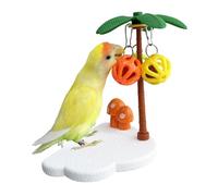 Parakeet Perch with Bell, Early Learning Toy with Chew Bells - Bird Cage Perch for Lovebirds, Conures, Parakeets, Small, Medium and Large Breeds