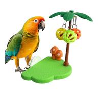 Parakeet Perch with Bell, Enrichment Accessory with Chew Bells | Parrot Cage Stand | For Lovebirds, Conures, Parakeets, Small, Medium and Large Breeds