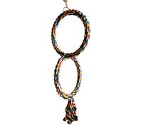 Parakeet Swing - Colorful Rainbow Swing, Bird Swings Toys | Bridge Wood Chewing Hanging, Hanging Standing Swings Toys for Small Medium Parrots Parakeets Parakeet Conure Cockatiel Mynah Love Birds