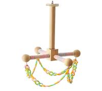 Parakeet Swing Toy - 27.5cm Wooden Natural Activity, Bird Swing Perch, Small Pet Climber, Cage Hanging Accessory, Interactive Wooden Exercise Structure For Parakeet Cockatiel Conure Enrichment Play