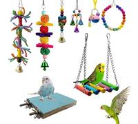 Parakeet Toy | 8-Piece Training Accessories for Lovebirds, Chew Training Toys for Birds - For Macaw Wedge Tail Parakeets Budgies Lovebirds Grey Parrots Muniastrilds Beos Tierh