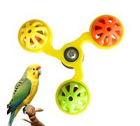 Parakeet Toy - Rotating Windmill with 3 Bells Interactive Bird Cage Spinner | Fun and Boredom for Lovebirds Conuros Small Birds Home Hobby