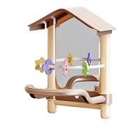 Parakeet Toys - Bird Mirror Cage Accessories | Anti Slip Bird Perches with Mirror for Budgies Cockatiels Parrots Indoor Outdoor Balcony Garden Playground 16.4x15x20.7cm/6.46x5.91x8.15 Inches