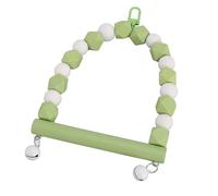 Parakeet Toys, Bird Toy Bird Cages For Parakeets Bird Swing Perch Wooden Swing Standing Toy Claws Grinding For Birds Toy (Green)