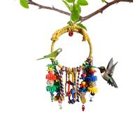 Parakeet Toys - Colorful Ring On Cotton Rope | Conuros Chew Perch Toy | Cotton Rope Bird Accessories For Cockatoos, Conures, Canaries, Finches And Aga