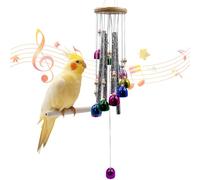 Parakeet Toys with Colorful Bells and Shining Sticks, Bird Cage Accessories Wind Chimes for Chewing, Chew Toys for African Grey, Budgies, Cockatiels, Lovebirds, Conures, Quakers, Small to Medium Birds