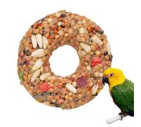 Parakeet Treats | Bird Toys For Parakeets,Grain Teether Donut Shape Foraging Training Aviary Enrichment Fun Play Activity Cage Accessories