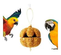 Parakeet Treats - Natural Pumpkin Shape Chew Toy for Small Birds, Safe Edible Pet Accessory with Organic, Enrichment Toy for Canary Chinchilla Conure Lovebird Cage Aviary Setup, Orange