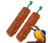 Parakeet Treats Sticks, 2 Pieces Bird Snacks, 5.51x0.98x0.98 Inches Compact Training Food Rewards, Sturdy Chewing and Foraging Treats for Myna, Finch, Conure, Parrot