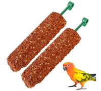 Parakeet Treats Sticks - 2 Pieces Parrots Treat Sticks | Bird Snacks | 2 Pieces Cockatiel Treats | Chewing Foraging Snacks Training Food Rewards For Conure Finch Parakeet Myna Parrot Bird