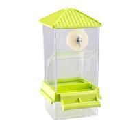 Parakeets Food Dispenser Container Box Automatic Feeder For Small Parrots With Refills And Waste Separation Transparent Bird Food Dispenser