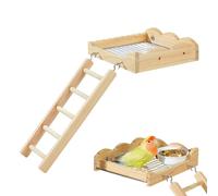 Parakeets Ladder,Wooden Climbing Frame with Play and Claw Ladder,Climbing Stand for Birds | for Parakeet, Cockatiel, Agapornis, Canary, Gerbil, Chinchilla, Hamster