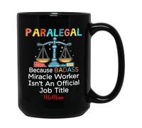 Paralegal Badass Miracle Worker Tea Cup Ceramic Travel Mug Durable Coffee Mug Fun Gifts Foe Birthdays Anniversary Celebration Christmas 330ml