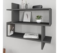PARALEL Wall Mounted Floating Bookshelf - 2 Tier Modern Display Shelf - 70x66 cm