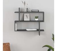 Paralel' Wall Mounted Modern Bookcase Display Unit 70cm Decortie Dark Grey 1 Pack