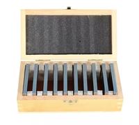 Parallel Block Set 10 Pairs 1/8" X 3" Hardened Tool Steel for Precision Machining with Ground Parallelism 0.0003" Tolerance in Wooden Case