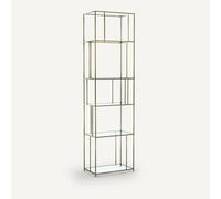 Parallel Brass Metal & Glass Bookcase aged brass