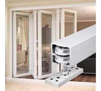 Parallel Bypass Foldable Door Track Set, Heavy Duty Bifold Barn Closet Door with Aluminum Rails Upper Lower Rails, Concealed Sliding Room Divider Hardware(600cm/236.2in/19.6ft)