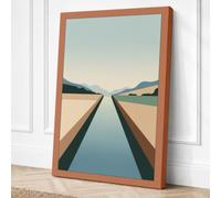 Parallel Docks at Stillness Canvas Wall Art Print 18x12 Inch