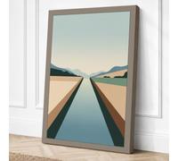 Parallel Docks at Stillness Canvas Wall Art Print 36x24 Inch