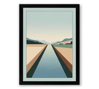 Parallel Docks at Stillness Minimalist Framed Wall Art Print A3 (42×29.7cm) Black, Wall Decor for Living Room, Bedroom, Office & Home, Ready to Hang, Art Gift