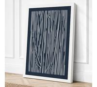 Parallel Lines in Blue Canvas Wall Art Print 18x12 Inch