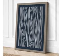 Parallel Lines in Blue Canvas Wall Art Print 18x12 Inch (46 x 30 cm)
