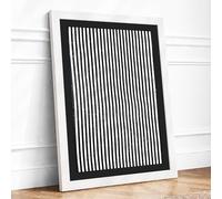 Parallel Lines Minimalist Framed Wall Art Print A1 (84.1×59.4cm) White, Wall Decor for Living Room, Bedroom, Office & Home, Ready to Hang, Art Gift