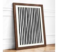 Parallel Lines Minimalist Framed Wall Art Print A3 (42×29.7cm) Walnut, Wall Decor for Living Room, Bedroom, Office & Home, Ready to Hang, Art Gift