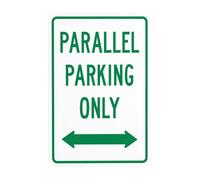Parallel Parking Only With Bidirectional Arrow Metal Warning Sign with Easy Install for Indoor Outdoor Security, Business Office Home Garden Street Decor 20 x 30 cm