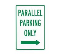 Parallel Parking Only With Right Arrow Metal Warning Sign with Easy Install for Indoor Outdoor Security, Business Office Home Garden Street Decor 20 x 30 cm