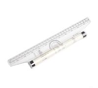 Parallel Rolling Ruler with Built-in Roller for Drawing Parallel Lines, Arcs and Circles, Transparent Plastic Design Measurement Tool for Artists, Students and Designers(A)