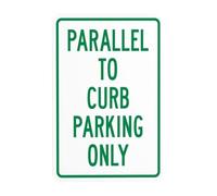 Parallel To Curb Parking Only Metal Warning Sign with Easy Install for Indoor Outdoor Security, Business Office Home Garden Street Decor 20 x 30 cm