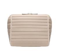 Parallel Travel Makeup Bag for Women, Foldable Toiletry Bags Parallel, Organizer Bags Waterproof Cosmetic Storage Bag for Women and Girls (Apricot, Striped)
