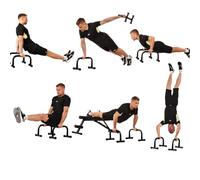 Parallettes Bars, Push Up Bars Strength Training For Handstands, Full Planche & Dips, Calisthenic | Fitness Parallettes | Push Up Stands Handle for Floor Workouts (Black)