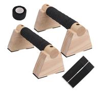 Parallettes Bars Set, 2pcs Wooden Push Up Bars with Anti-Slip Base 1 Spacer & 1 Grip Tape Home Gym Equipment for Handstand Training Calisthenics & Strength Workout
