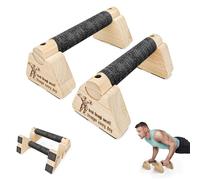 Parallettes Push Up Bars wooden, Push Up Bars for Handstand Training, Mini Handle Pumps for Men (Brown)
