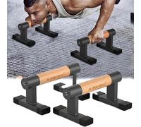 Parallettes, Push Up Handles Parallettes Bars Push Up Bar with Ergonomic Wooden Handle Handstand Blocks for Strength Training And Calisthenics