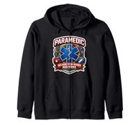 Paramedic Because Even Heroes Need Heroes EMT Slogan Quote Zip Hoodie