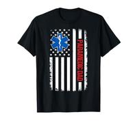 Paramedic Dad USA Flag EMT First Responder 4th of July Daddy T-Shirt
