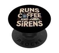 Paramedic EMS Runs On Coffee And Sirens Humor PopSockets Adhesive PopGrip