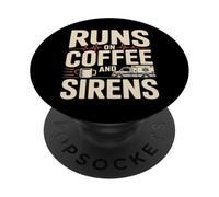 Paramedic EMS Runs On Coffee And Sirens Humor PopSockets Adhesive PopGrip